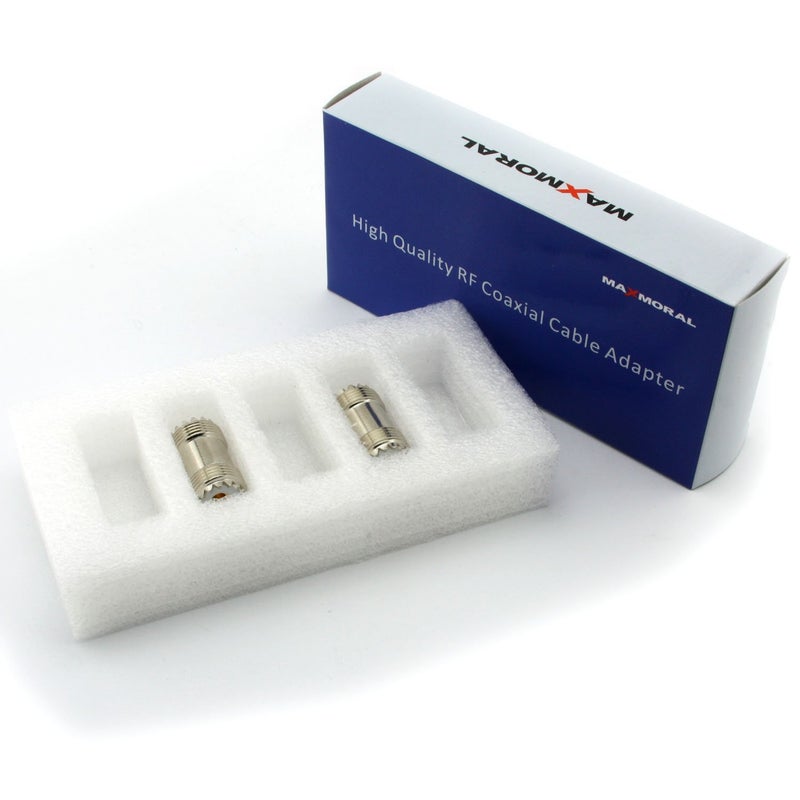 Maxmoral 2-Pack PL-259 Coax Cable Adapter - UHF Female to Female Connector Plug - Image 1